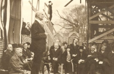 E. Y. Mullins giving a speech in the unfinished Norton Hall